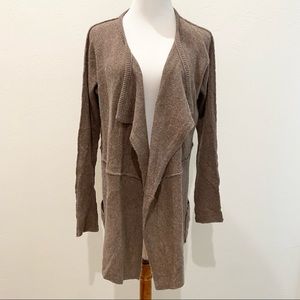 100% Cashmere Cardigan Size 2 Suss (Revolve) Taupe Open Front Long Sleeve
